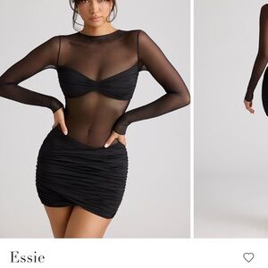 Oh Polly Black Sheer Long Sleeve Dress